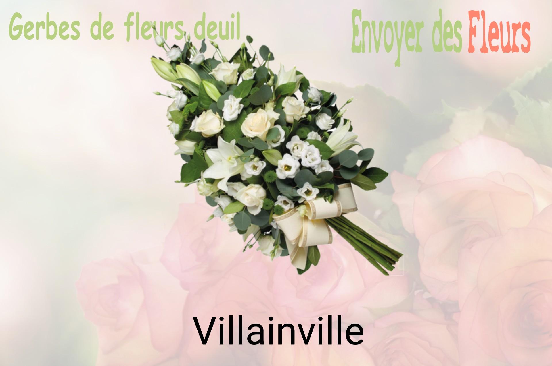 Gerbe de fleurs de deuil livrée à Villainville
